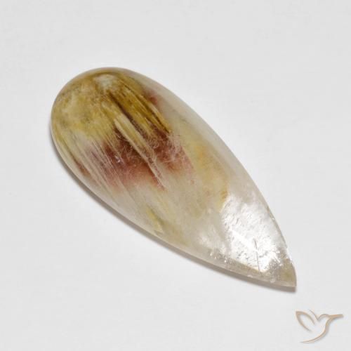 21.71ct 자연스러운 다색 마르카사이트가 함유된 석영, 배 모양, 투명한