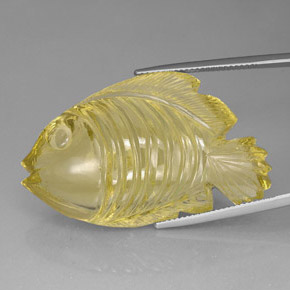 80.06캐럿 천연 레몬 쿼츠, 투명한, 40.4×25 mm, 투명/반투명