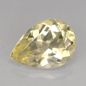 3.36캐럿 천연 레몬 쿼츠, 배 모양, 12.9×9.1 mm, VVS