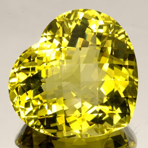77.27캐럿 천연 레몬 쿼츠, 하트 모양, 30×27.7 mm, IF