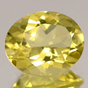 4.07캐럿 천연 레몬 쿼츠, 타원형 컷, 12.1×9.8 mm, VVS