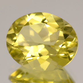 4.07캐럿 천연 레몬 쿼츠, 타원형 컷, 12.1×9.8 mm, VVS
