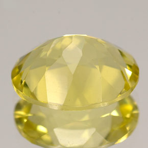 4.07캐럿 천연 레몬 쿼츠, 타원형 컷, 12.1×9.8 mm, VVS