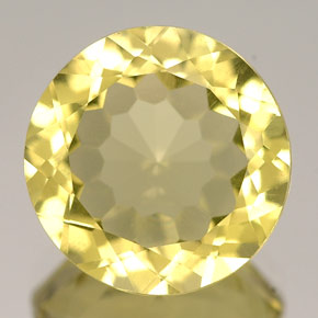 5.16캐럿 천연 레몬 쿼츠, 라운드 컷, 11.81 mm, VVS
