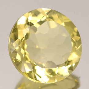 5.16캐럿 천연 레몬 쿼츠, 라운드 컷, 11.81 mm, VVS