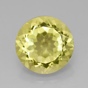5.28캐럿 천연 레몬 쿼츠, 라운드 컷, 11.72 mm, VVS-VS