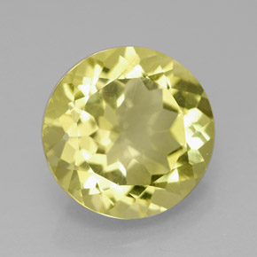 5.28캐럿 천연 레몬 쿼츠, 라운드 컷, 11.72 mm, VVS-VS