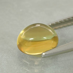 1.61캐럿 천연 레몬 쿼츠, 타원형 컷, 7.9×6.2 mm, 투명한