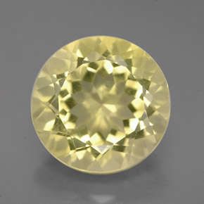 5.94캐럿 천연 레몬 쿼츠, 라운드 컷, 12.03 mm, VVS