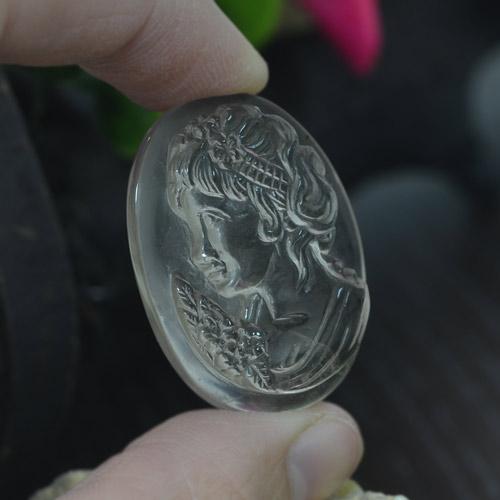 44.82캐럿 천연 클리어 화이트 쿼츠, 멋진 모양, 32.1×25.6 mm, 투명한
