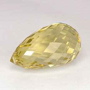22.59캐럿 천연 레몬 쿼츠, 브리올레트, 22.7×12.8 mm, VS