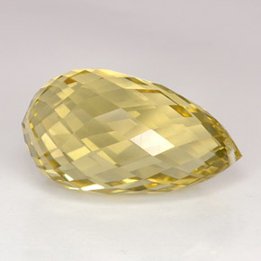 22.59캐럿 천연 레몬 쿼츠, 브리올레트, 22.7×12.8 mm, VS