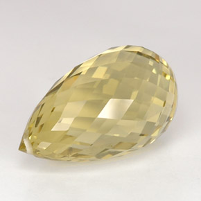 15.28캐럿 천연 레몬 쿼츠, 브리올레트, 19.3×11.5 mm, VVS-VS