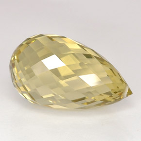 15.28캐럿 천연 레몬 쿼츠, 브리올레트, 19.3×11.5 mm, VVS-VS