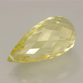 12.08캐럿 천연 레몬 쿼츠, 브리올레트, 20×10.2 mm, VVS-VS