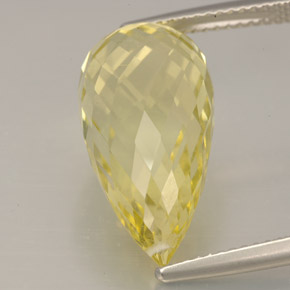 12.08캐럿 천연 레몬 쿼츠, 브리올레트, 20×10.2 mm, VVS-VS