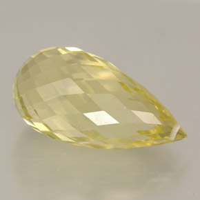 12.08캐럿 천연 레몬 쿼츠, 브리올레트, 20×10.2 mm, VVS-VS