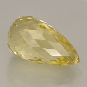 12.38캐럿 천연 레몬 쿼츠, 브리올레트, 19×10.2 mm, IF
