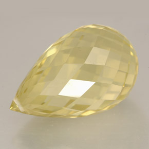 16.27캐럿 천연 레몬 쿼츠, 브리올레트, 19.3×12.2 mm, VVS