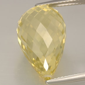 16.27캐럿 천연 레몬 쿼츠, 브리올레트, 19.3×12.2 mm, VVS