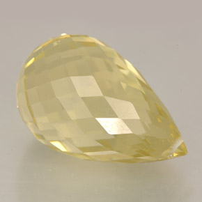 16.27캐럿 천연 레몬 쿼츠, 브리올레트, 19.3×12.2 mm, VVS