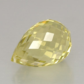 10.31캐럿 천연 레몬 쿼츠, 브리올레트, 15.7×10.8 mm, VVS