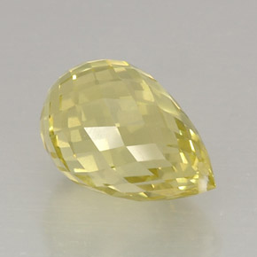 10.31캐럿 천연 레몬 쿼츠, 브리올레트, 15.7×10.8 mm, VVS