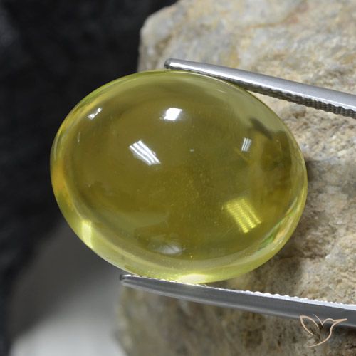 37.04ct 자연스러운 따뜻한 흙빛 녹색 석영, 타원형, 투명한