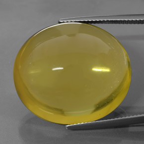 58.96캐럿 천연 레몬 쿼츠, 타원형 컷, 26.4×23.5 mm, 투명한