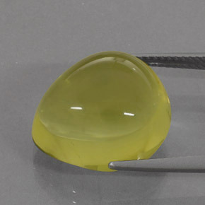 17.87캐럿 천연 레몬 쿼츠, 배 모양, 16.7×15.1 mm, 투명한