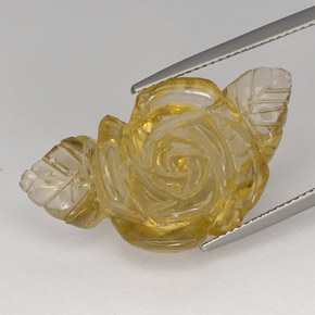 21.78캐럿 천연 레몬 쿼츠, 투명한, 30×16.7 mm, 투명/반투명