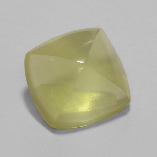 7.89캐럿 천연 옅은 노랑 쿼츠, 쿠션 컷, 12.9×12.5 mm, 투명한