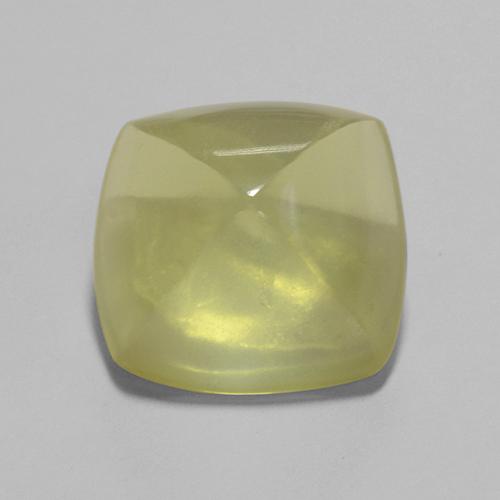 7.89캐럿 천연 옅은 노랑 쿼츠, 쿠션 컷, 12.9×12.5 mm, 투명한