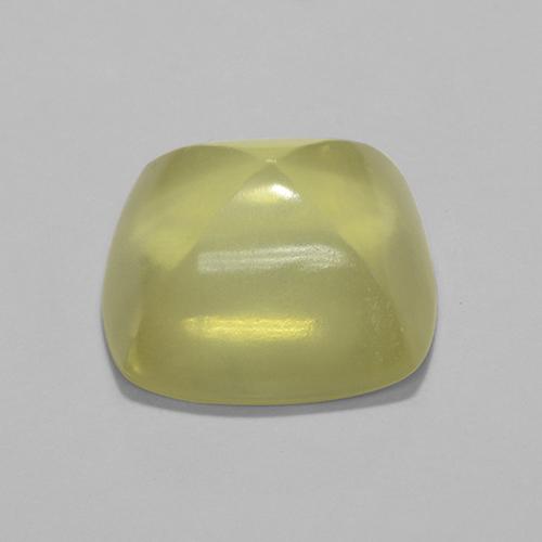 7.89캐럿 천연 옅은 노랑 쿼츠, 쿠션 컷, 12.9×12.5 mm, 투명한