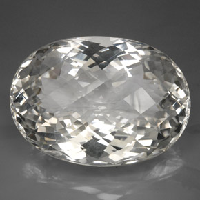 418.80캐럿 천연 화이트 쿼츠, 타원형 컷, 59.7×43.3 mm, IF