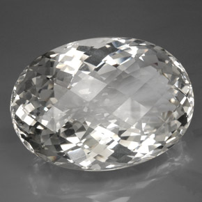 418.80캐럿 천연 화이트 쿼츠, 타원형 컷, 59.7×43.3 mm, IF