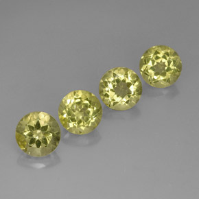 캐럿 천연 레몬 쿼츠 보석, 라운드 컷, 9.00 mm, VVS-VS