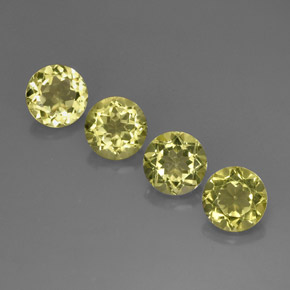 캐럿 천연 레몬 쿼츠 보석, 라운드 컷, 9.03 mm, VVS-VS