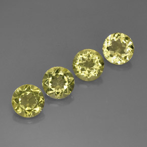 캐럿 천연 레몬 쿼츠 보석, 라운드 컷, 9.03 mm, VVS-VS