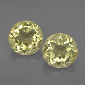 캐럿 천연 레몬 쿼츠 보석, 라운드 컷, 9.04 mm, VVS-VS