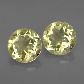 캐럿 천연 레몬 쿼츠 보석, 라운드 컷, 9.04 mm, VVS-VS