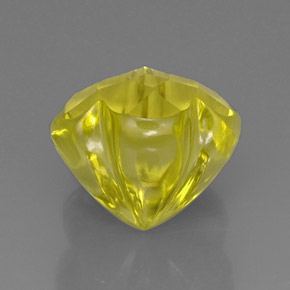 12.53캐럿 천연 레몬 쿼츠, 플라워 컷, 14.5×14 mm, 투명한