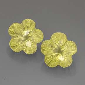 캐럿 천연 레몬 쿼츠 보석, 플라워 컷, 12.4×12.1 mm, 투명한