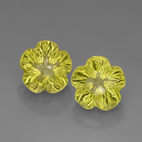 캐럿 천연 레몬 쿼츠 보석, 플라워 컷, 14.1×14 mm, 투명한