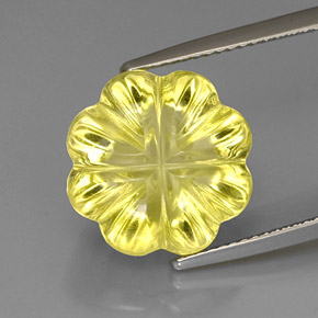 10.56캐럿 천연 레몬 쿼츠, 멋진 모양, 13.7×13.7 mm, 투명한