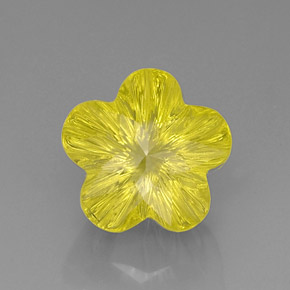 9.84캐럿 천연 레몬 쿼츠, 플라워 컷, 14.3×13.8 mm, 투명한