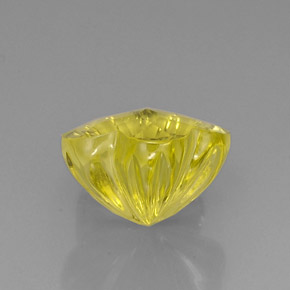 9.84캐럿 천연 레몬 쿼츠, 플라워 컷, 14.3×13.8 mm, 투명한