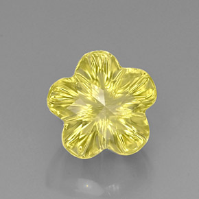 6.62캐럿 천연 레몬 쿼츠, 플라워 컷, 12.3×12 mm, 투명한