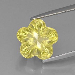 6.62캐럿 천연 레몬 쿼츠, 플라워 컷, 12.3×12 mm, 투명한