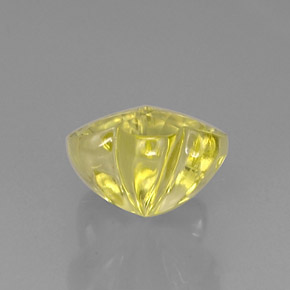 6.62캐럿 천연 레몬 쿼츠, 플라워 컷, 12.3×12 mm, 투명한